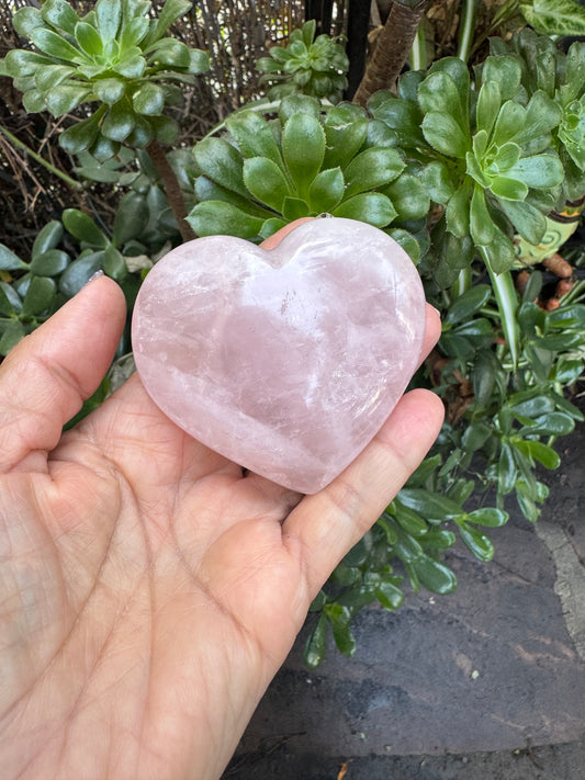 7oz Polished Heart-Shaped Rose Quartz