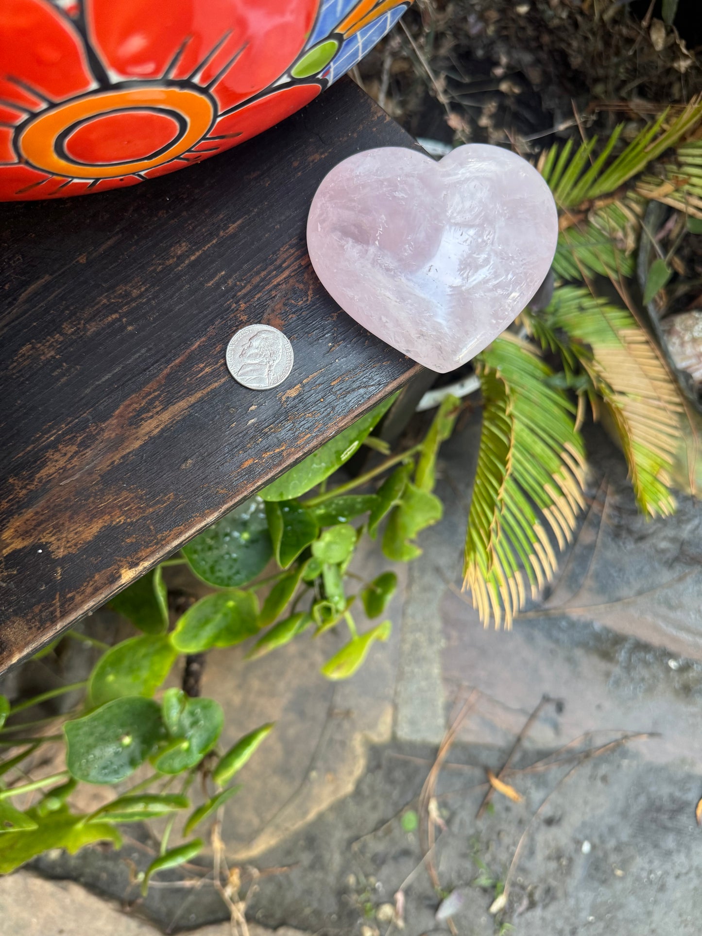 7oz Polished Heart-Shaped Rose Quartz