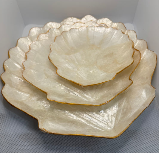 3 Piece Capiz Shell Platter Set