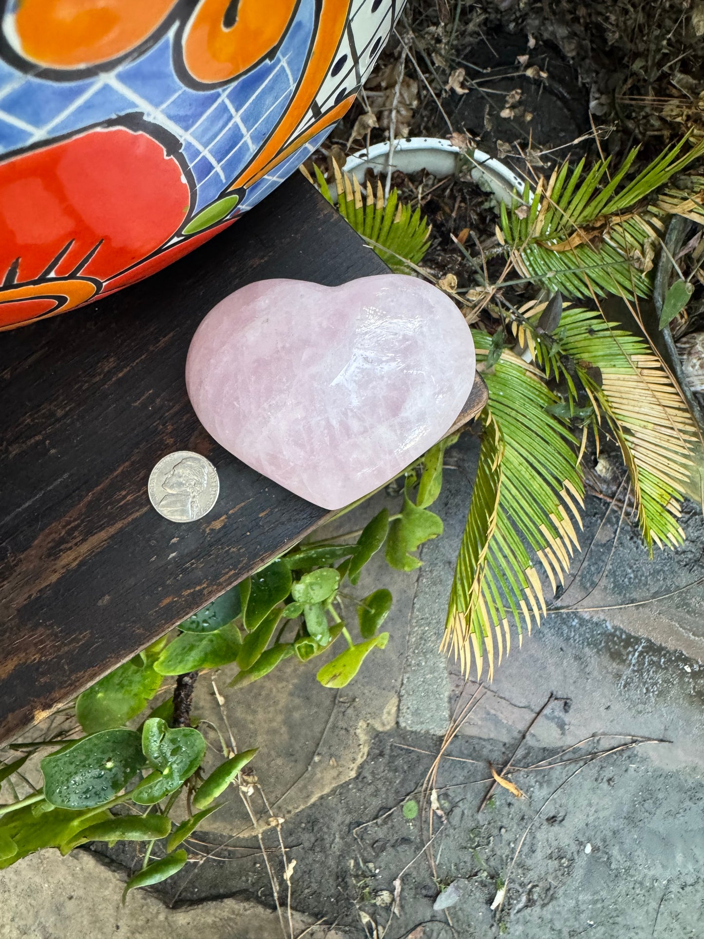 9oz Heart-Shaped Polished Rose Quartz