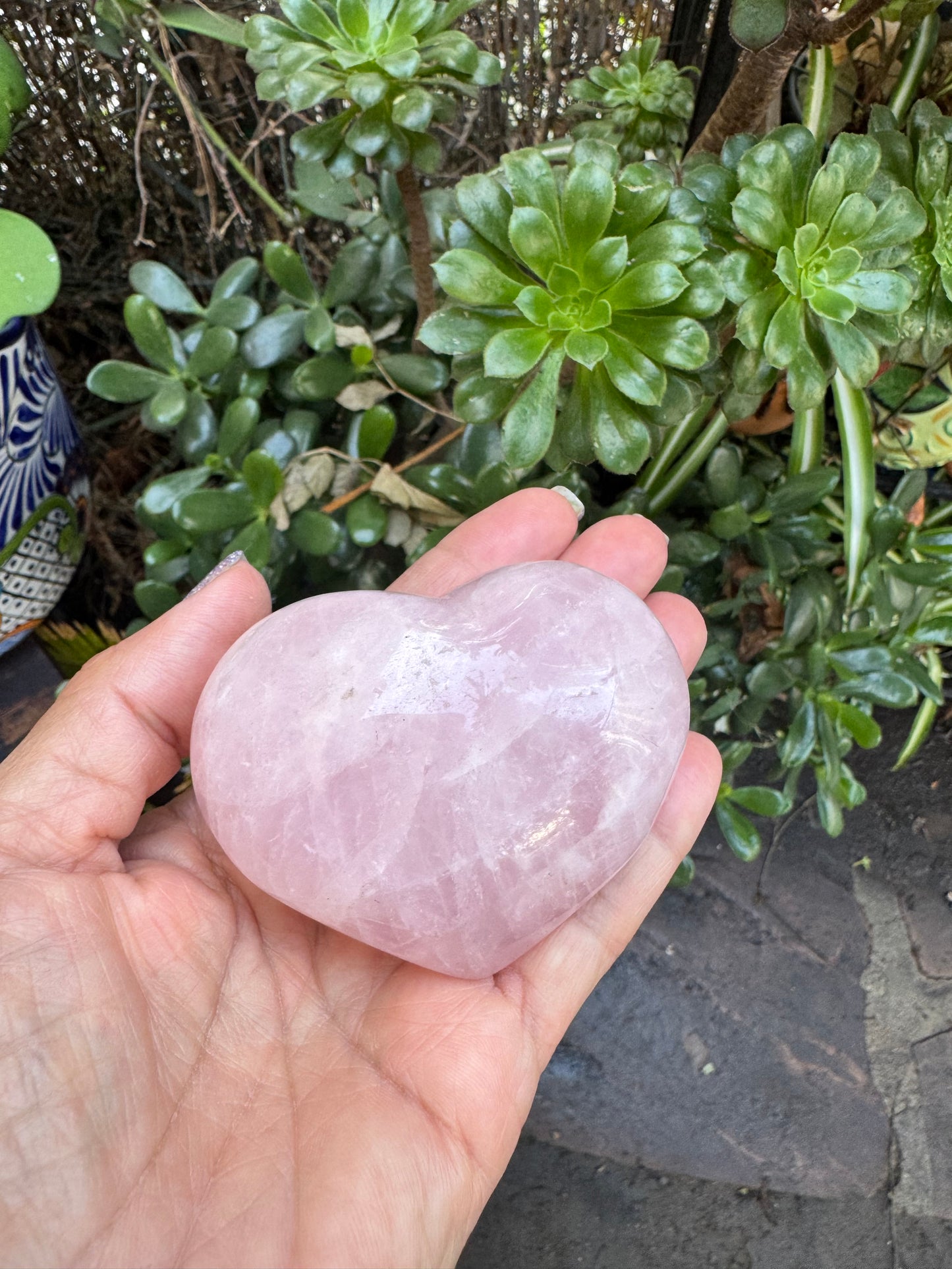 9oz Heart-Shaped Polished Rose Quartz