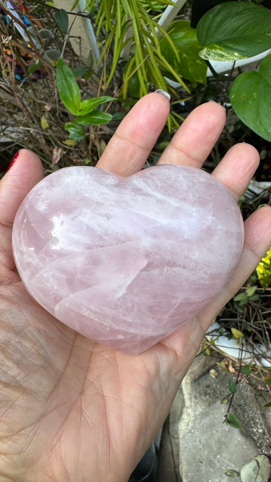 16oz Polished Heart-Shaped Rose Quartz