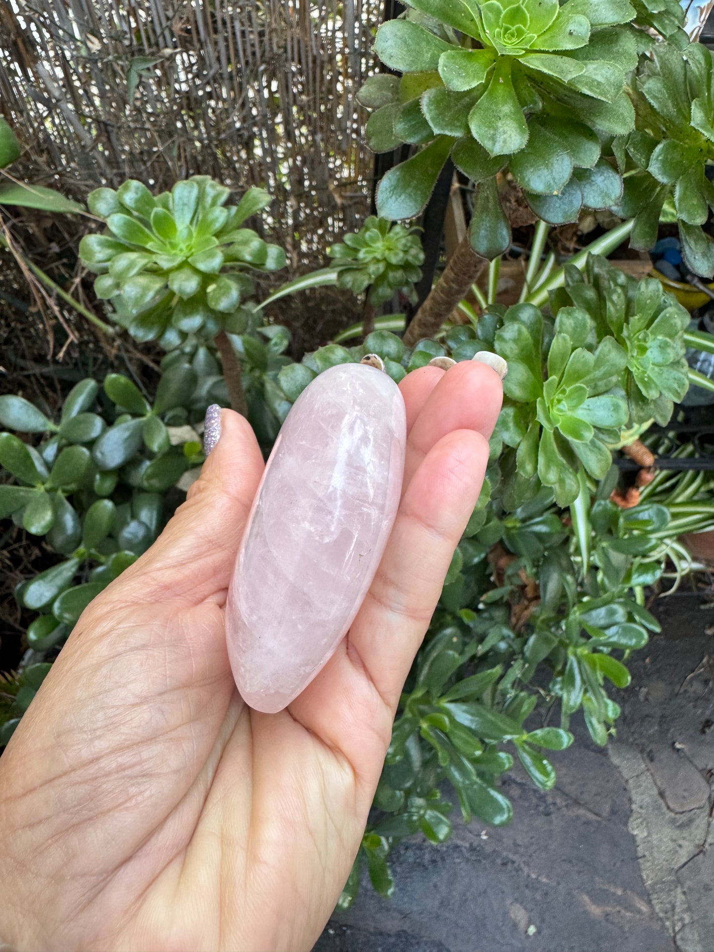 7oz Polished Heart-Shaped Rose Quartz